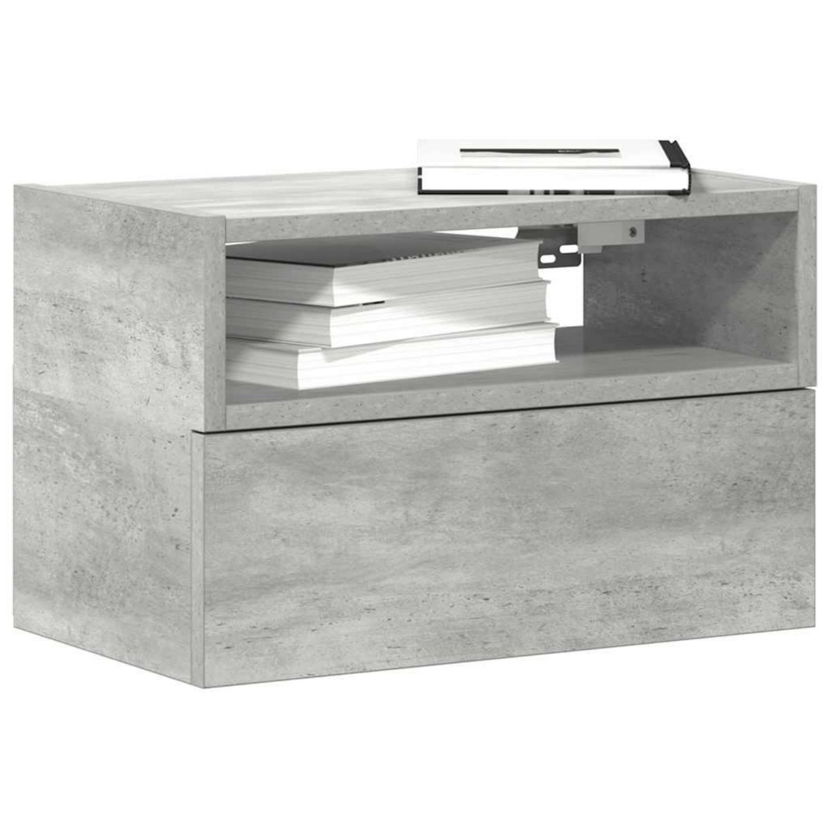 VIDAXL Table de chevet murale gris beton 45x26x28,5 cm