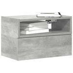 VIDAXL Table de chevet murale gris beton 45x26x28,5 cm