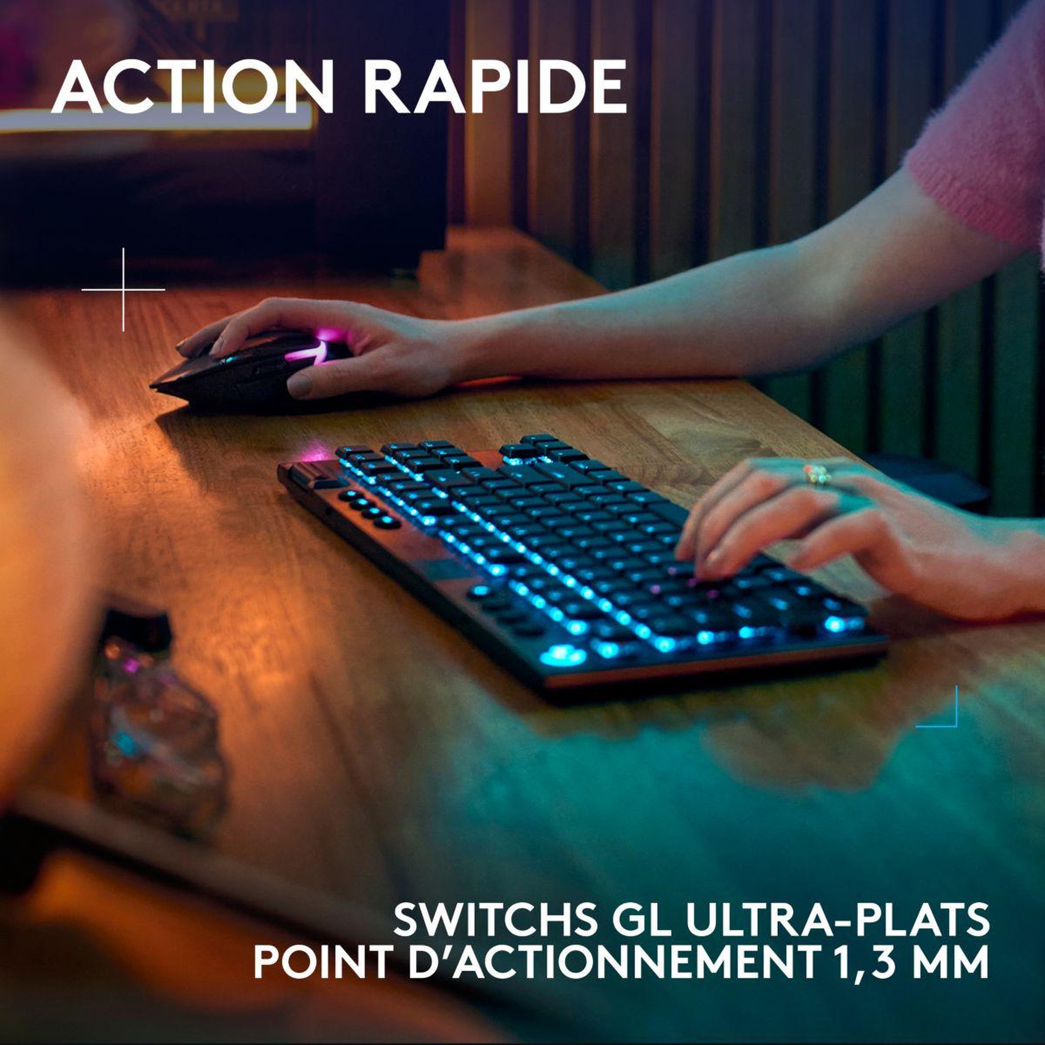 Voir la diapositive 3 : Logitech Clavier gamer sans fil g915 x lightspeed tkl linear noir