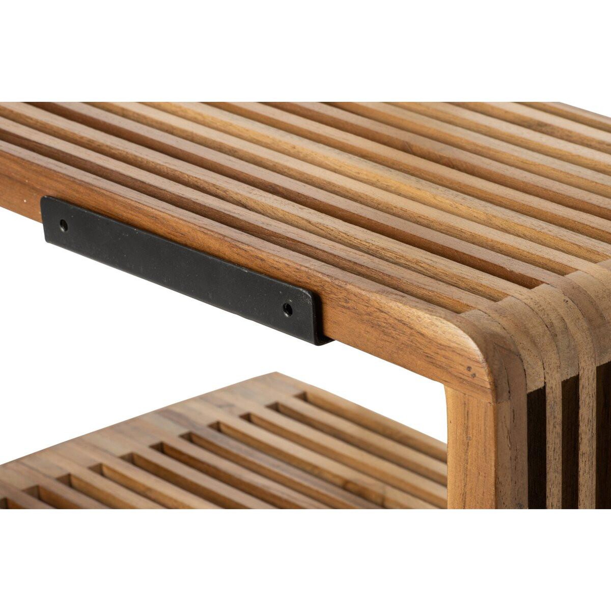 Voir la diapositive 3 : J-LINE Étagère murale en bois  lars  50cm naturel