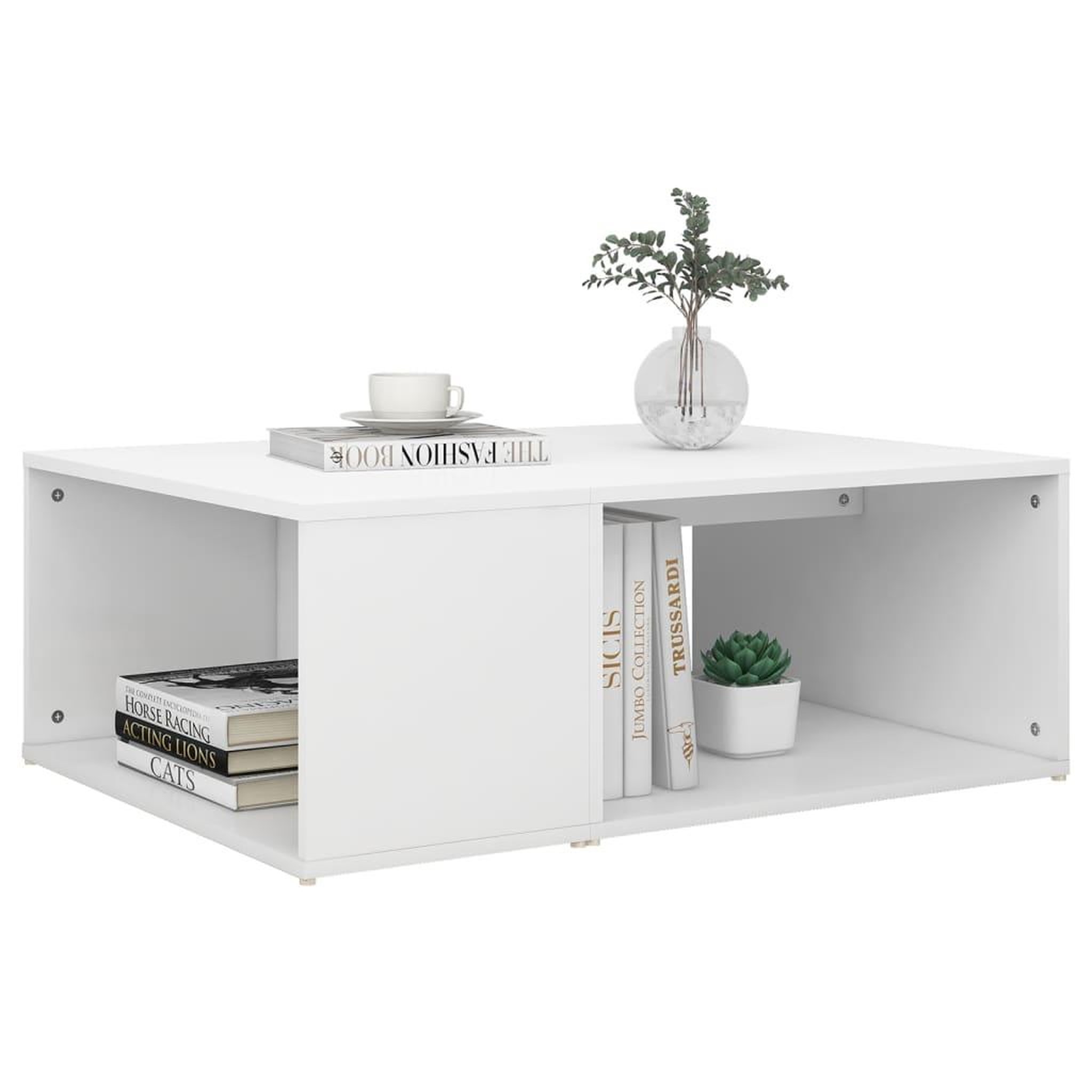 Voir la diapositive 5 : VIDAXL Table basse blanc 90x67x33 cm bois d'ingenierie