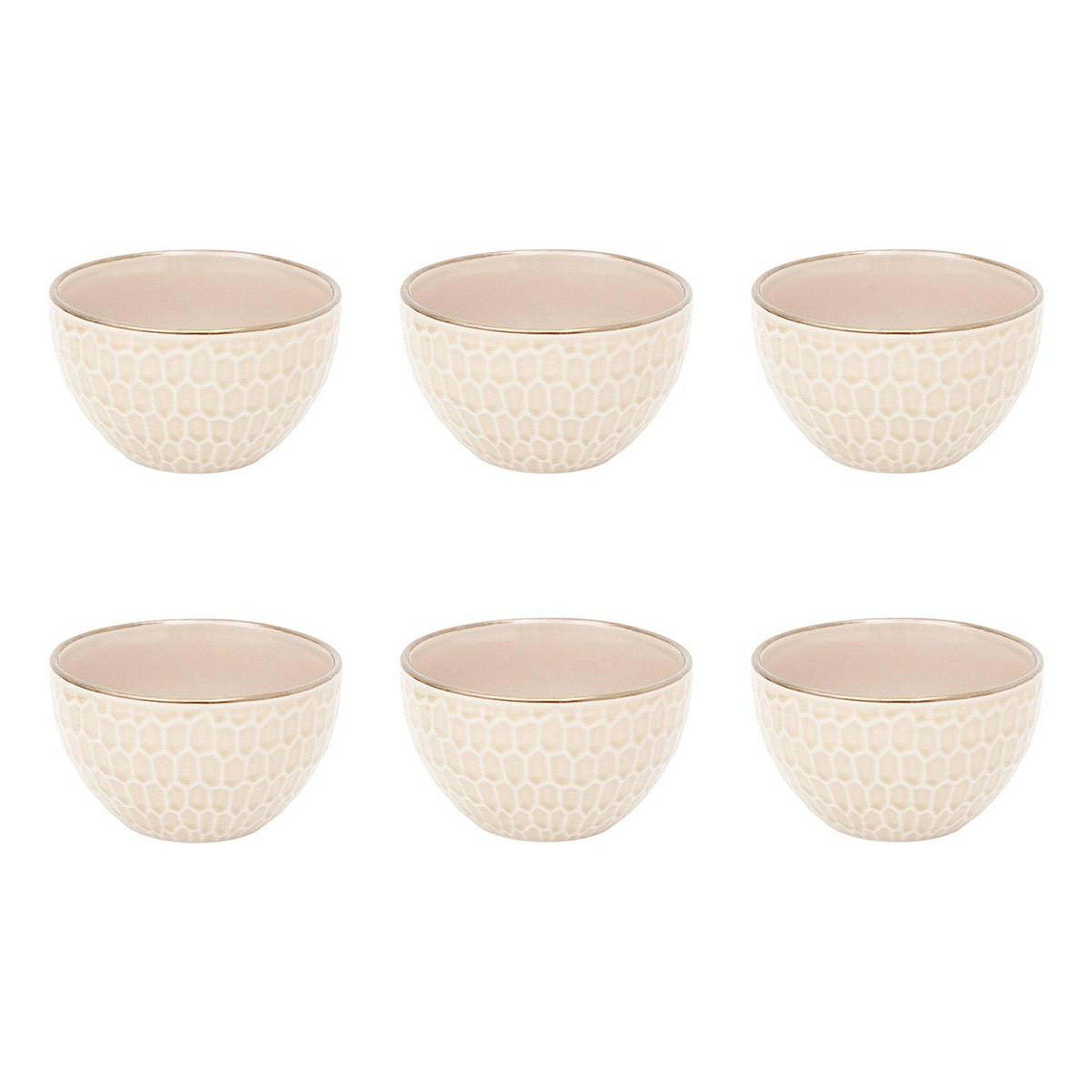 SECRET DE GOURMET Lot de 6 coupelles en faïence  ella  32cl beige
