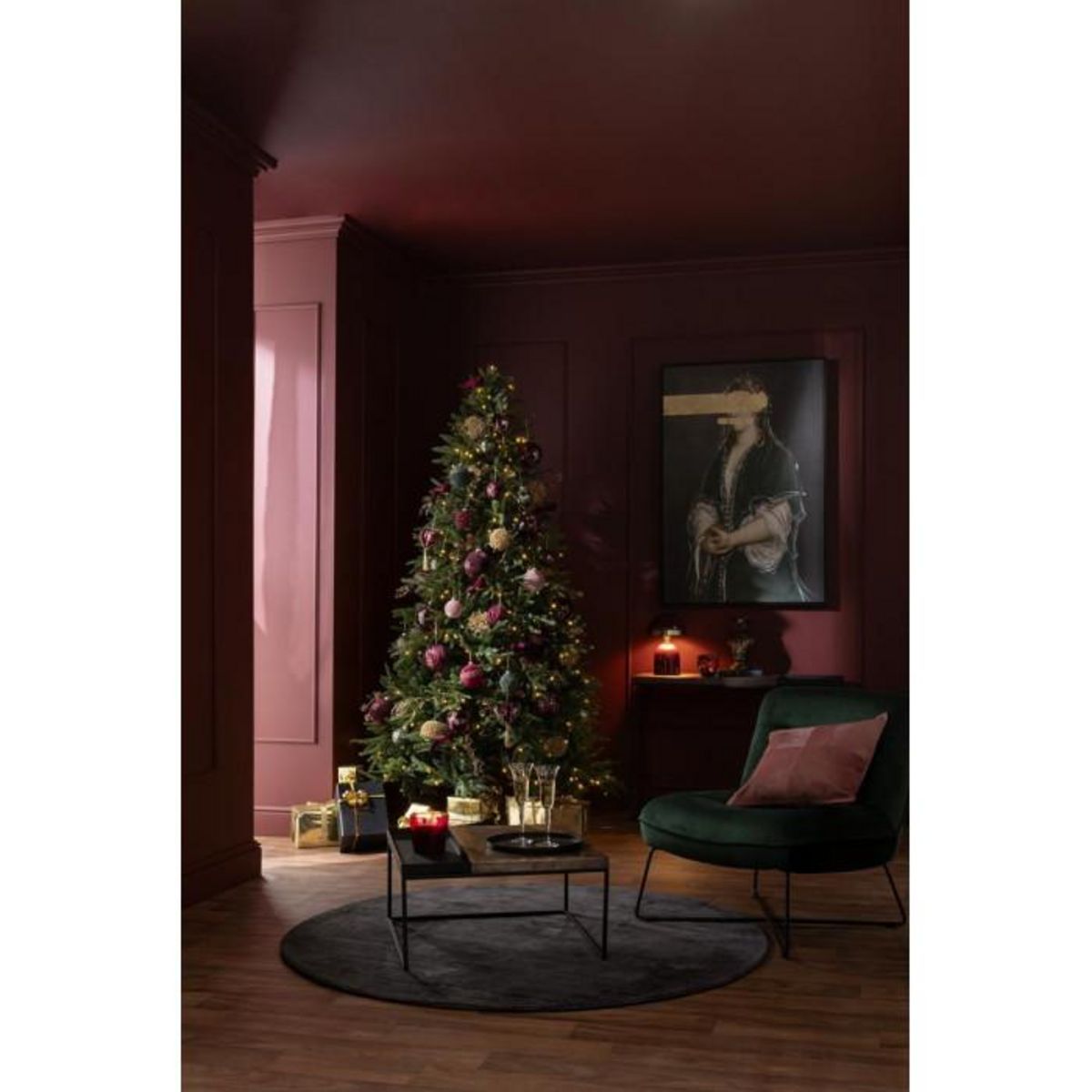 Paris Prix Tapis Déco Rond  Fabian  150cm Noir