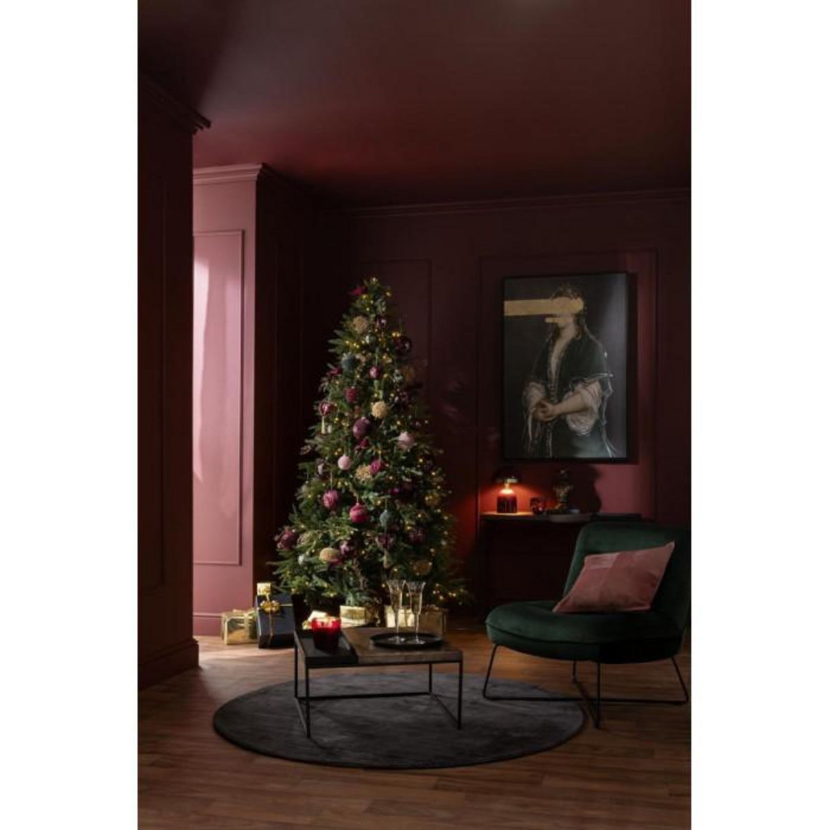 Paris Prix Tapis Déco Rond  Fabian  150cm Noir