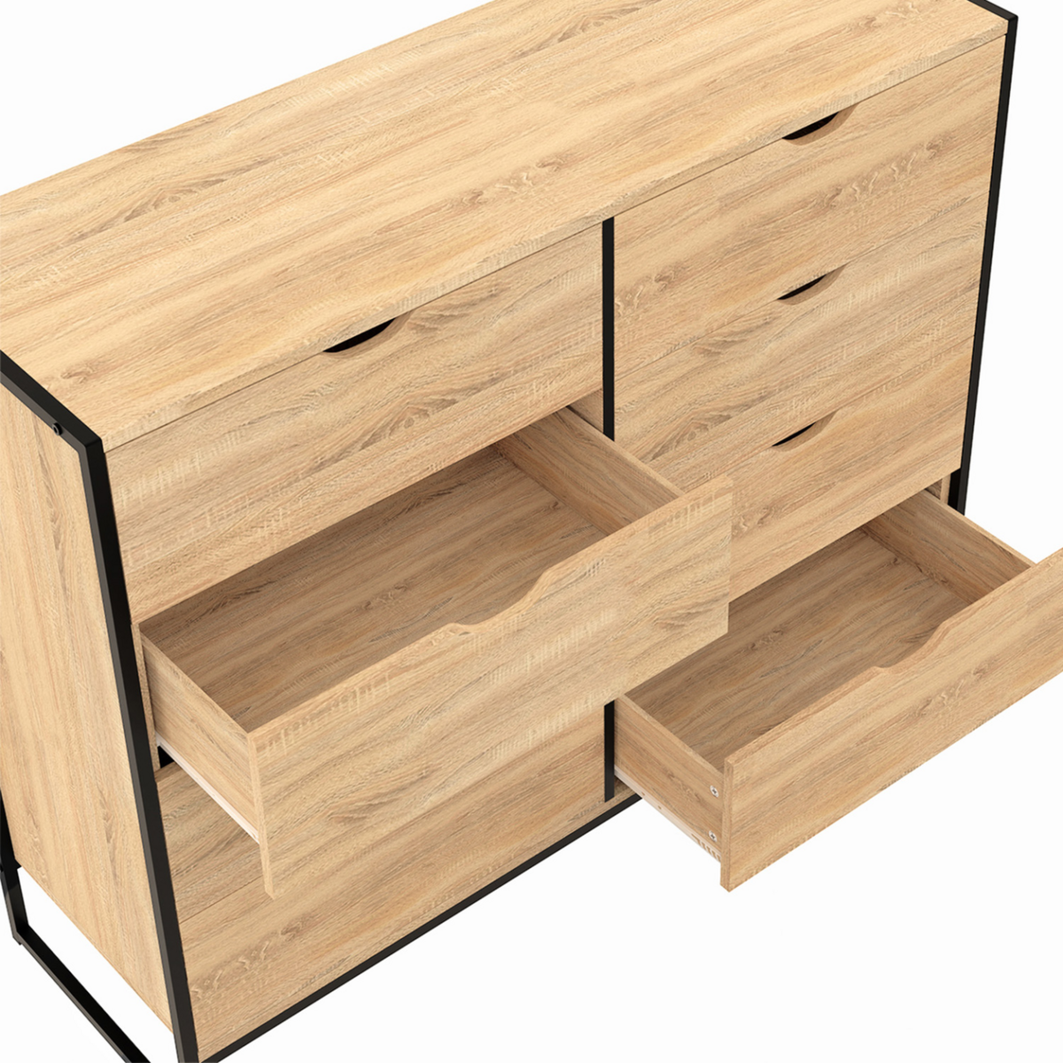 ID MARKET Commode 8 tiroirs DETROIT 115 cm design industriel