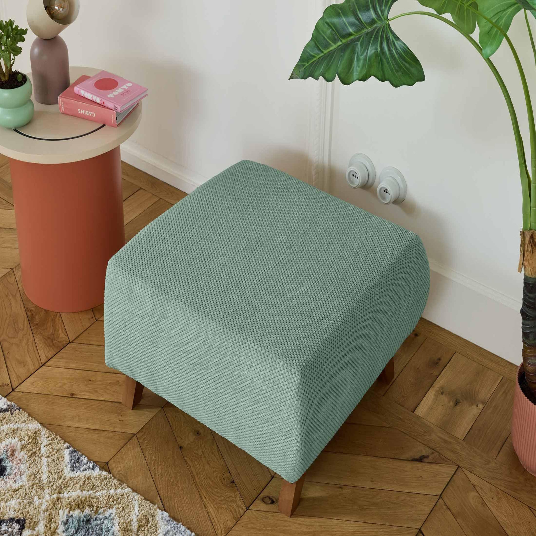 Voir la diapositive 4 : BEST MOBILIER Cristal - pouf modulable - 65 cm - en velours texturé