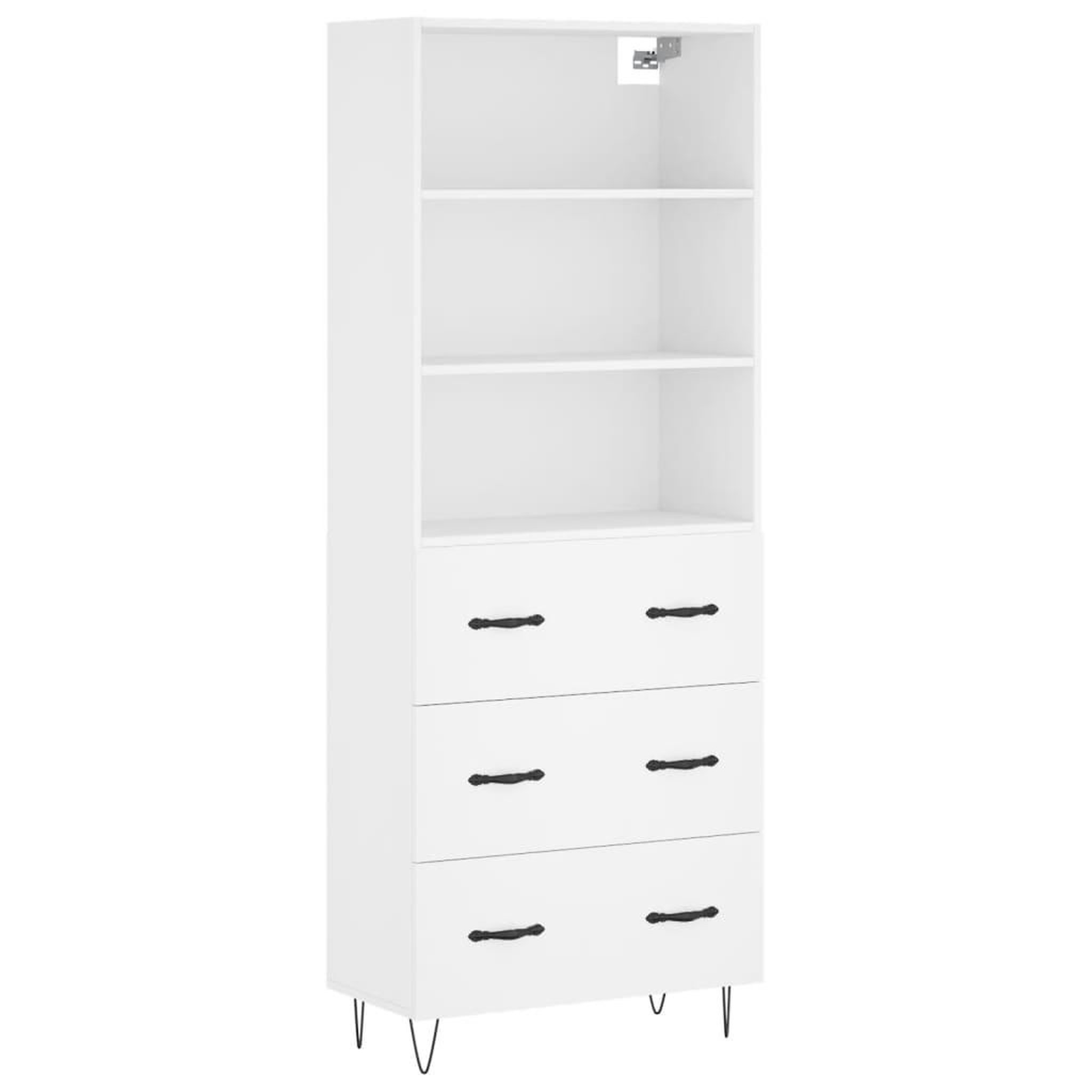 Voir la diapositive 2 : VIDAXL Buffet haut Blanc 69,5x34x180 cm Bois d'ingenierie