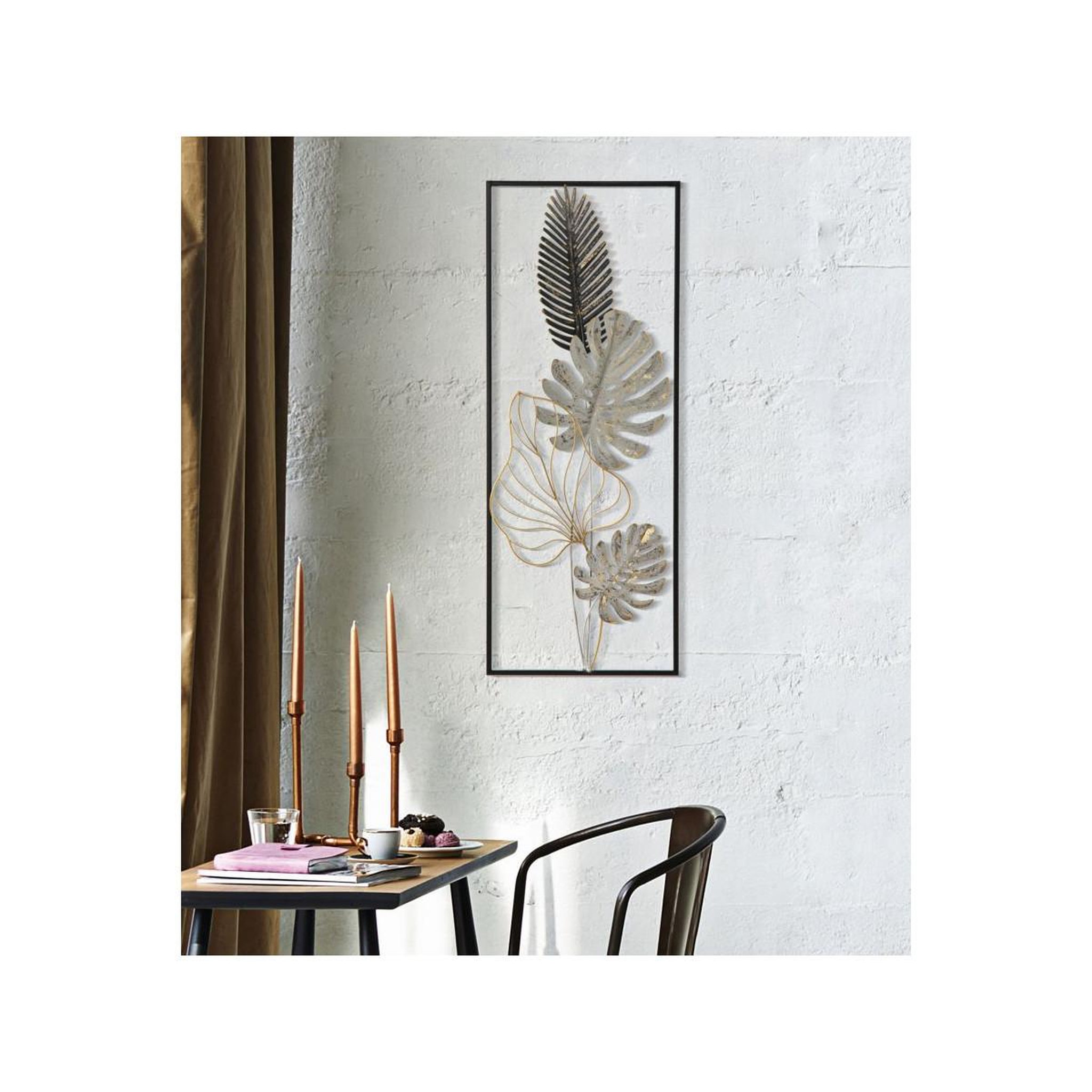 Voir la diapositive 5 : Paris Prix Décoration murale encadrée en métal  plam  74cm multicolore