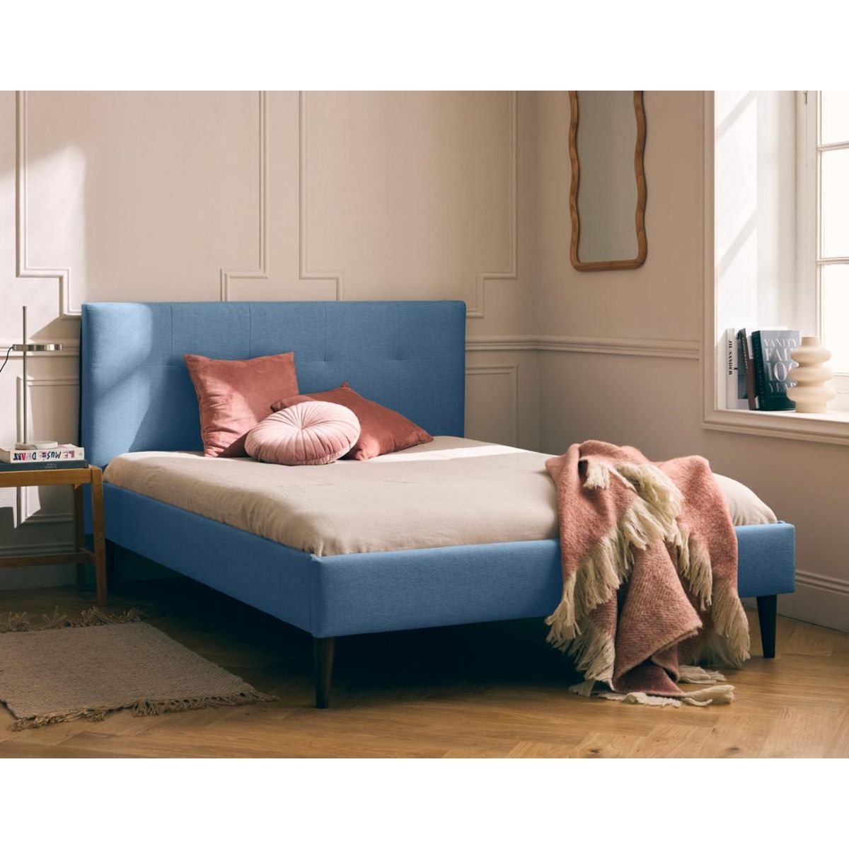 BEST MOBILIER Monet - lit - 140x190 - sommier inclus - en tissu