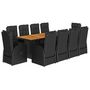 Voir la diapositive 2 : VIDAXL Ensemble a manger de jardin 11 pcs coussins noir resine tressee