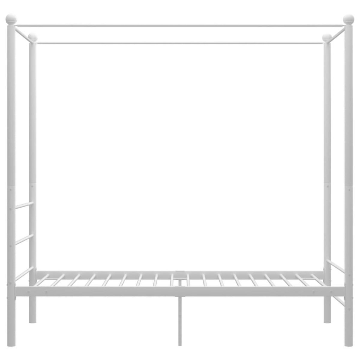 VIDAXL Cadre de lit a baldaquin sans matelas blanc metal 90x200 cm