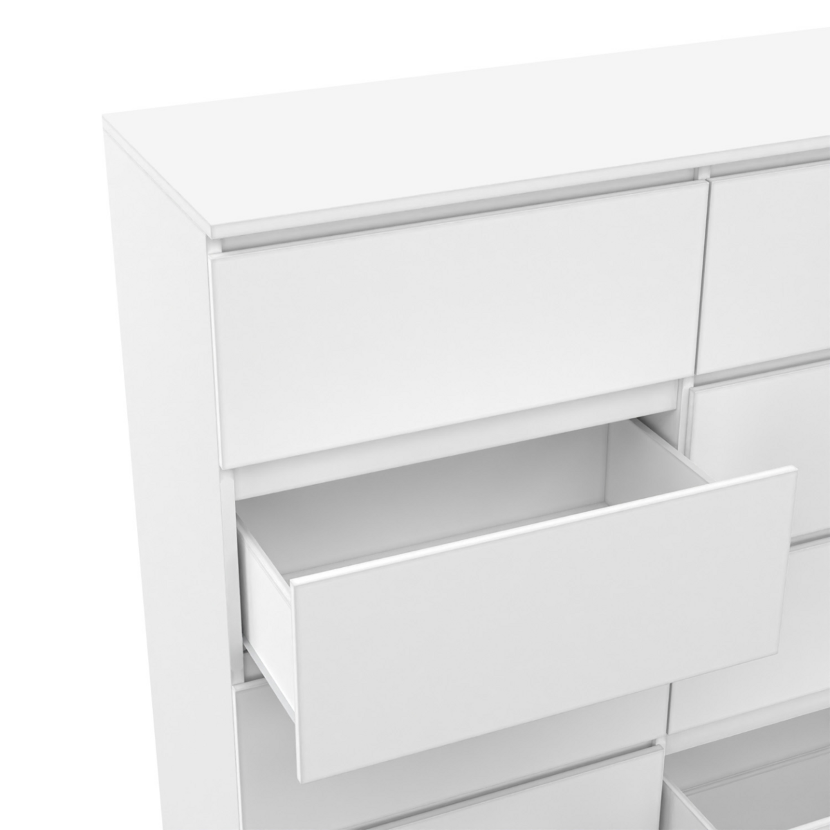 ID MARKET Commode 8 tiroirs TOMI 110 cm bois blanc