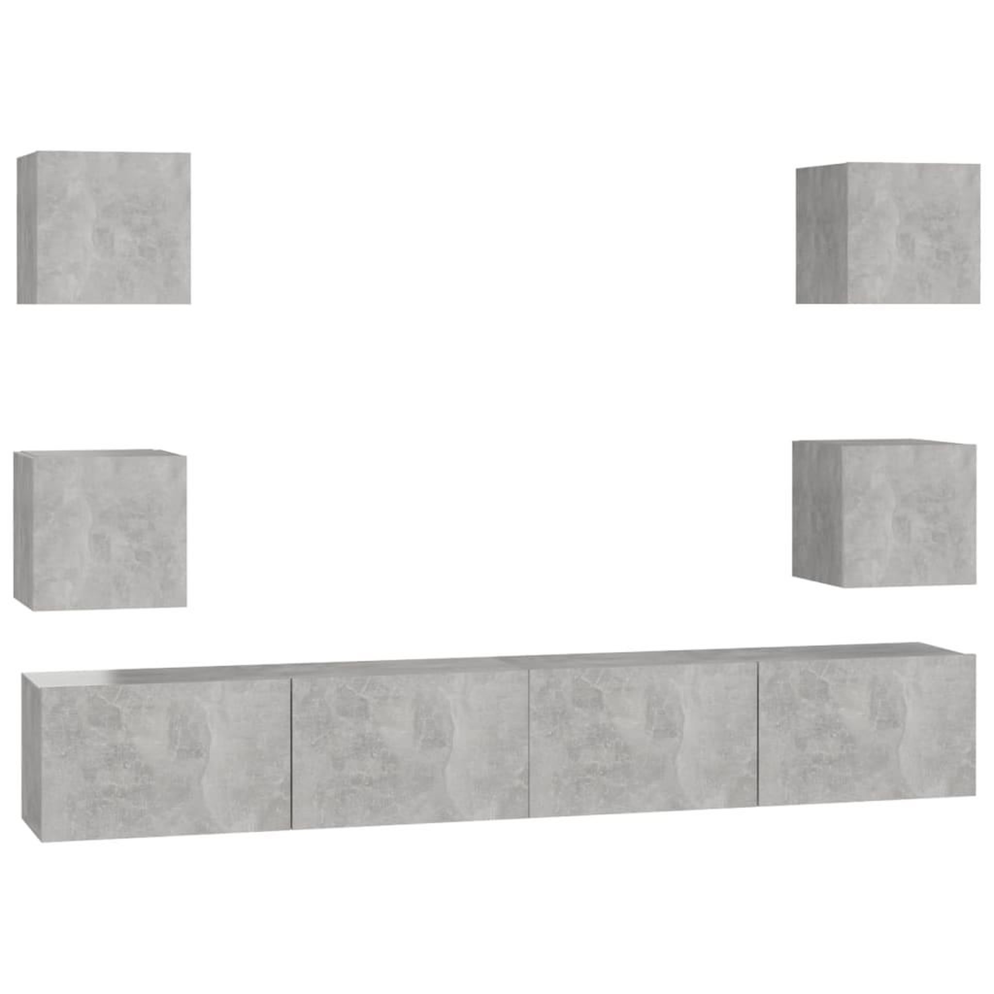 Voir la diapositive 2 : VIDAXL Ensemble de meubles TV 6 pcs Gris beton Bois d'ingenierie