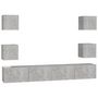 Voir la diapositive 2 : VIDAXL Ensemble de meubles TV 6 pcs Gris beton Bois d'ingenierie