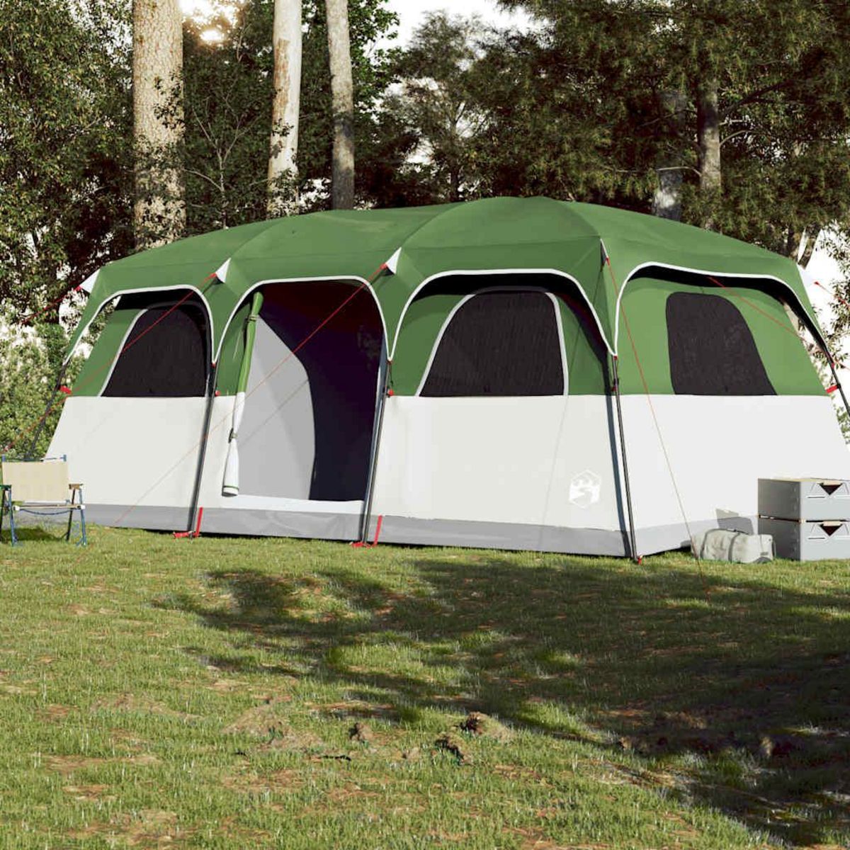 VIDAXL Tente de cabine familiale 9 personnes vert impermeable