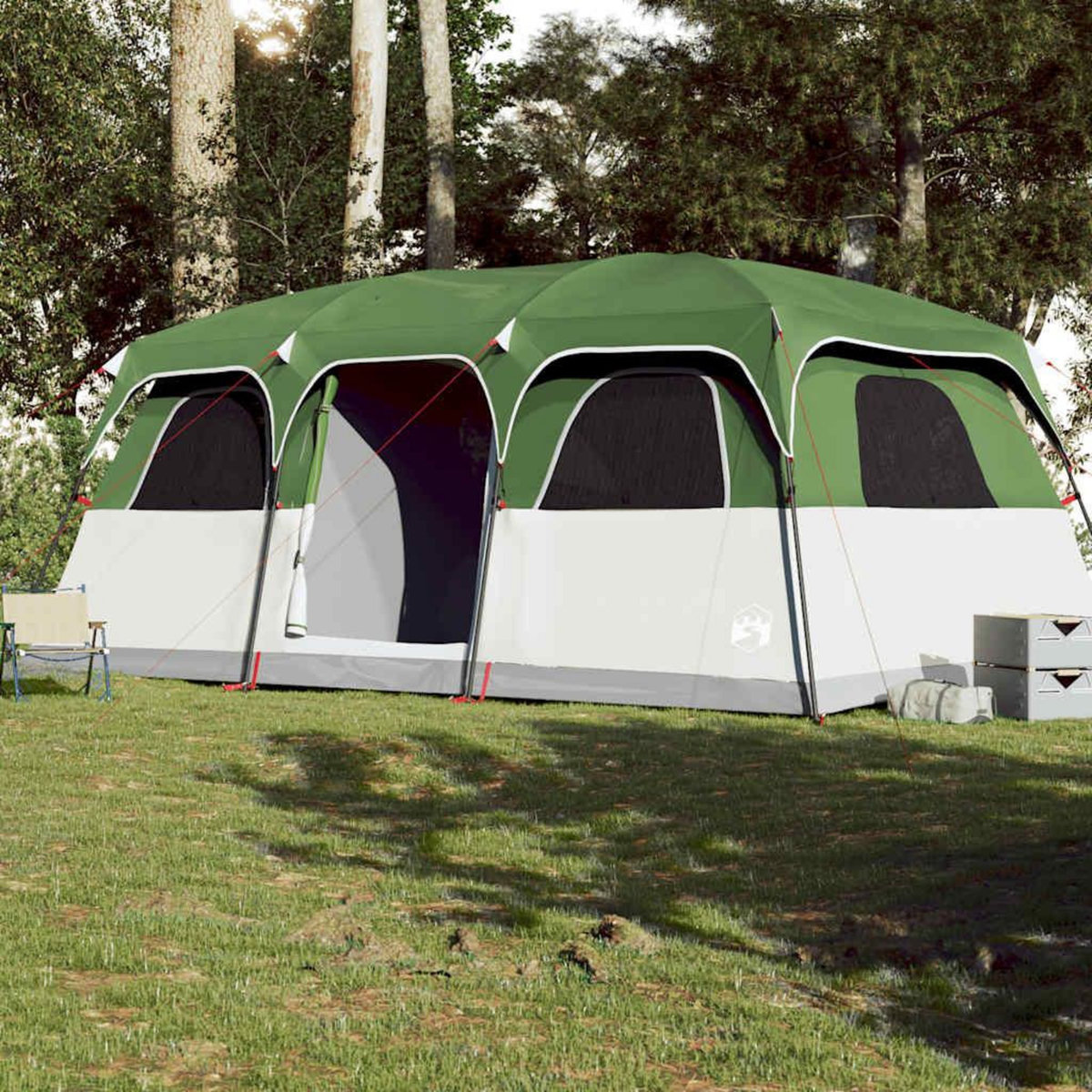 VIDAXL Tente de cabine familiale 9 personnes vert impermeable