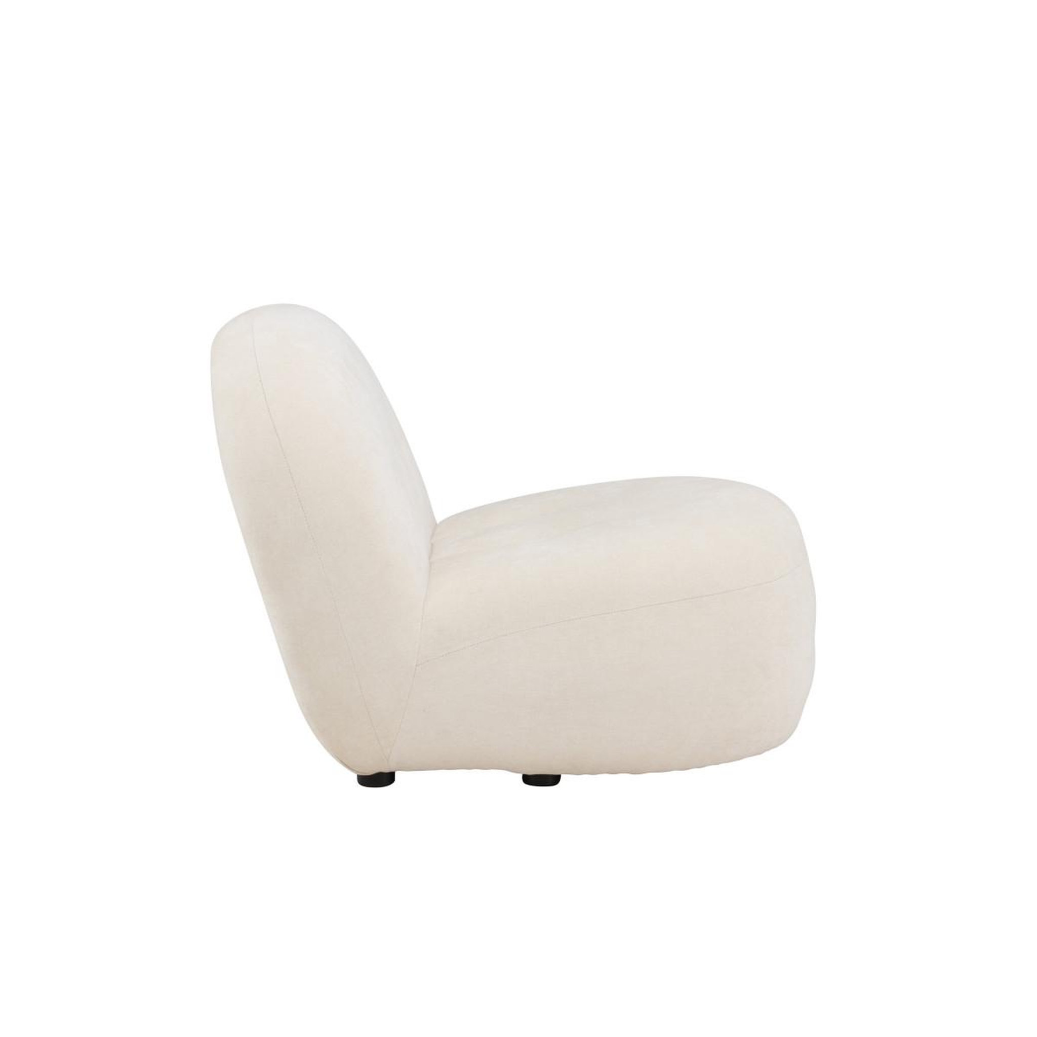Voir la diapositive 3 : Paris Prix Fauteuil Design en Tissu  Omaha  84cm Blanc