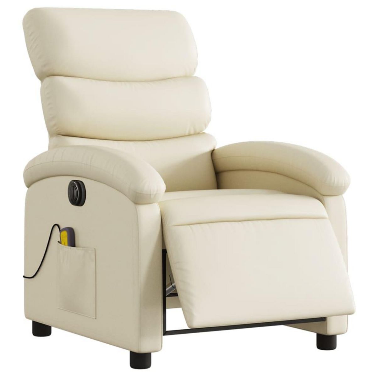 VIDAXL Fauteuil de massage inclinable electrique creme similicuir