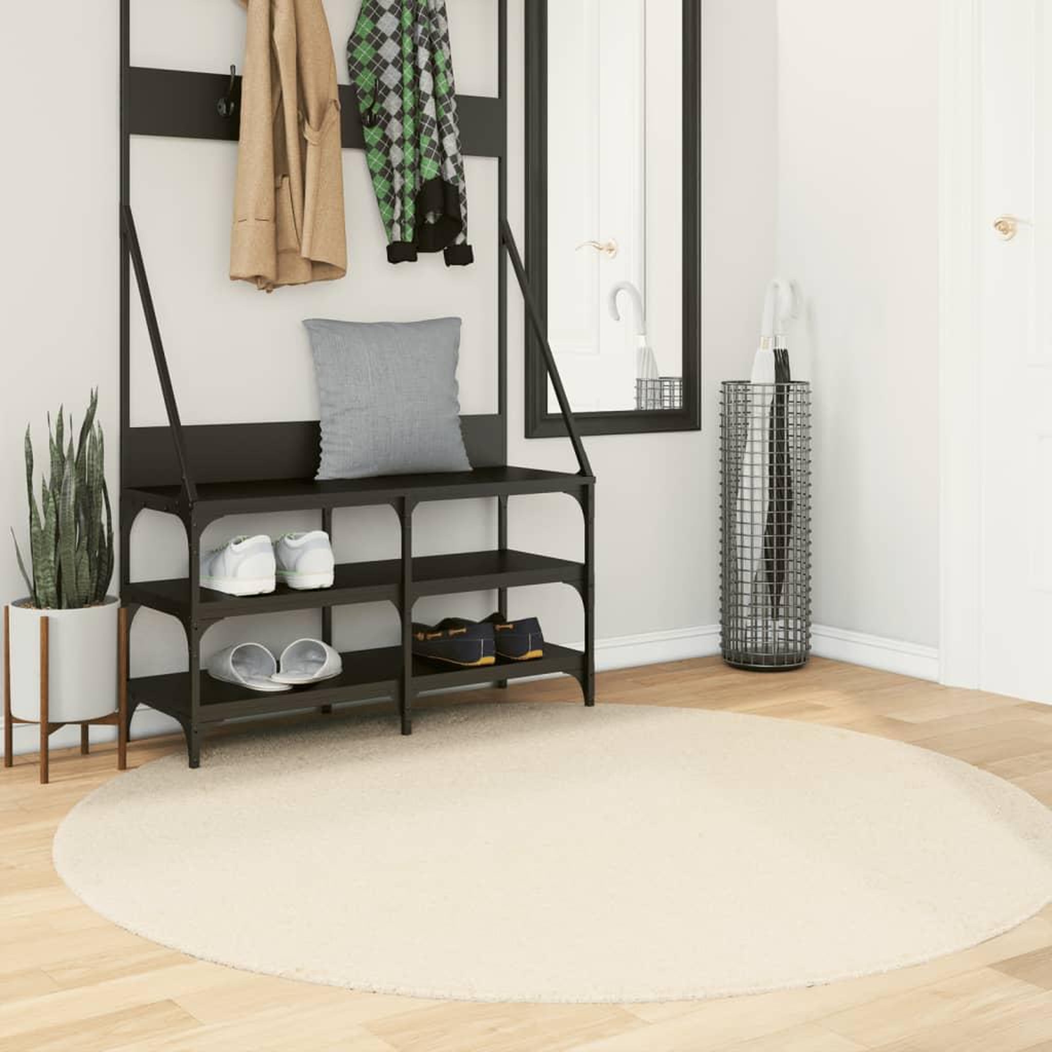 VIDAXL Tapis HUARTE a poils courts doux et lavable creme Ø 160 cm