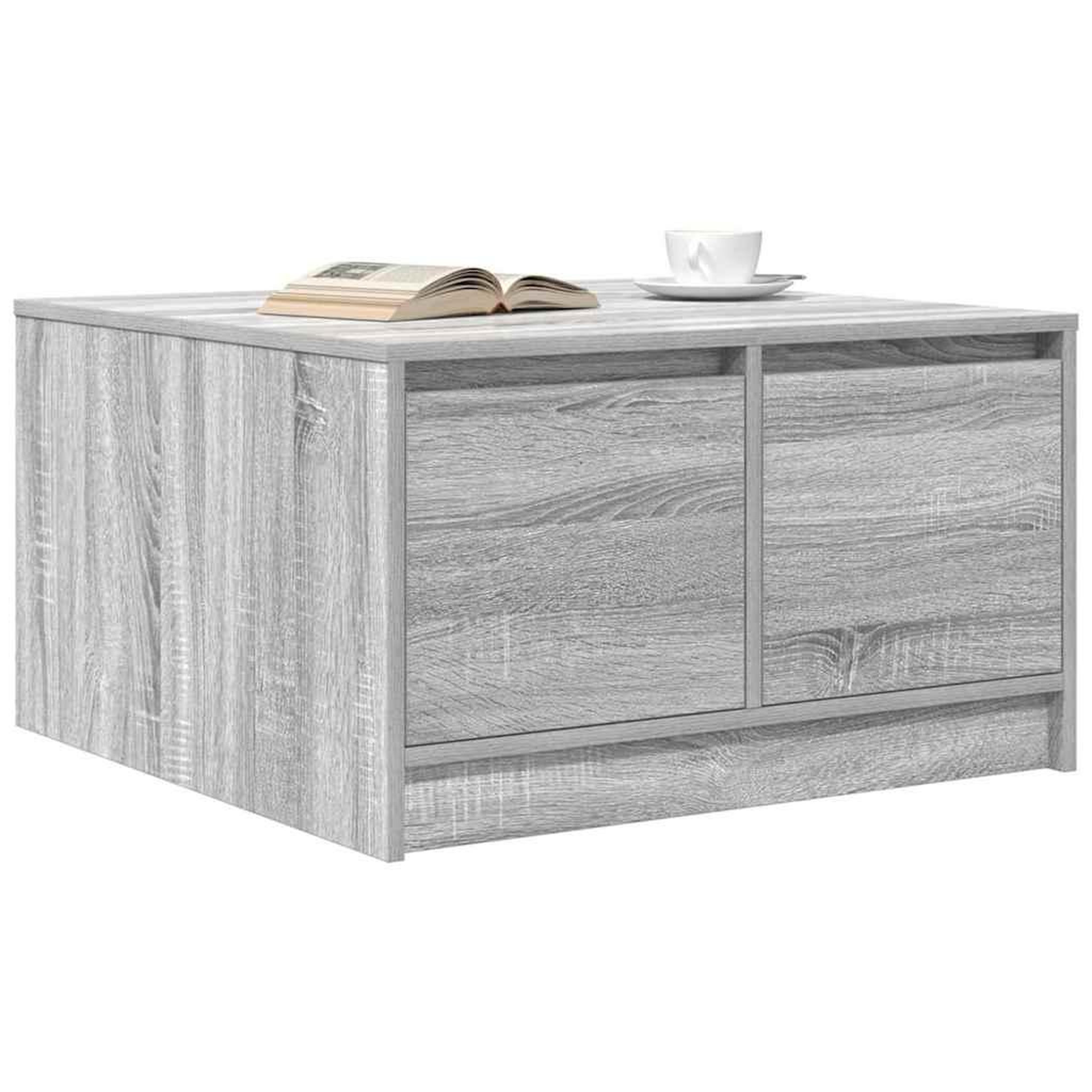 Voir la diapositive 4 : VIDAXL Table basse avec tiroirs sonoma gris 70,5x70x40 cm