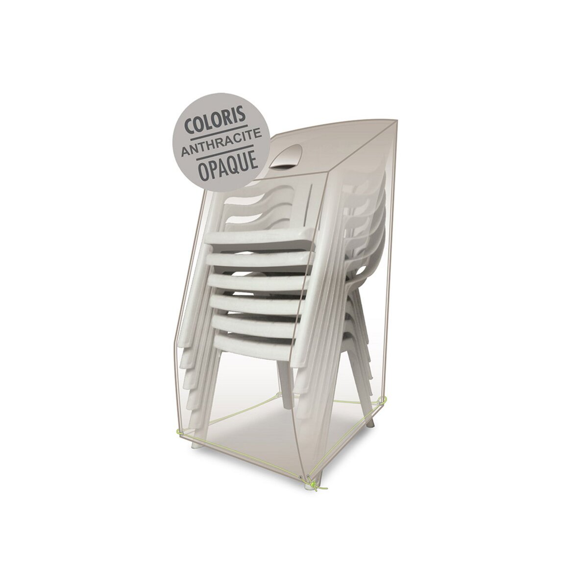 Jardiline Housse de protection Cover Air pour chaises empilables - 66 x 66 x 110/80 cm - Jardiline
