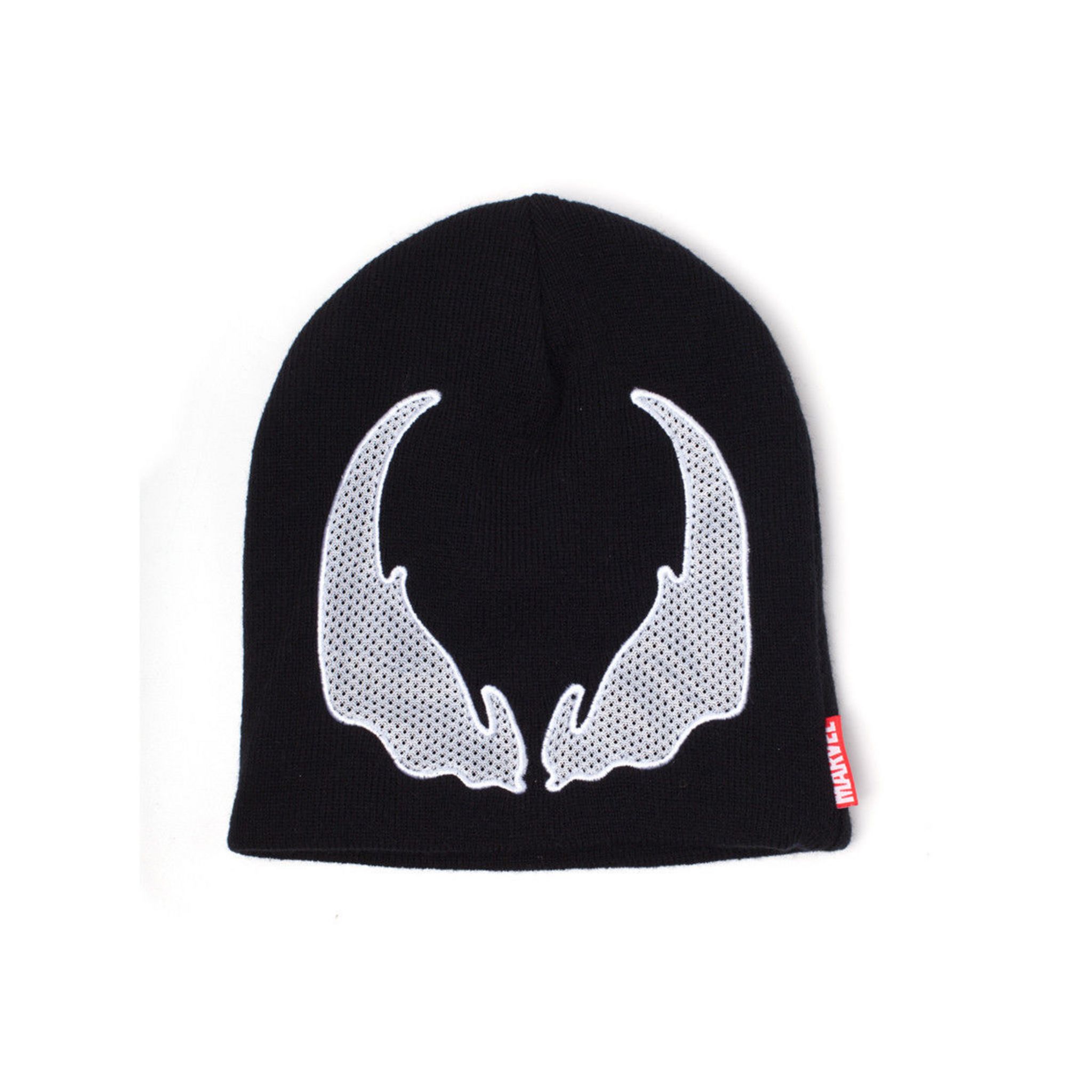Bonnet En Tricot Venom - Noir Et Blanc - Logo Marvel Officiel - Pour Homme, Femme, Enfant - Taille Unique Élastique