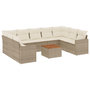 Voir la diapositive 2 : VIDAXL Salon de jardin avec coussins 10 pcs beige resine tressee