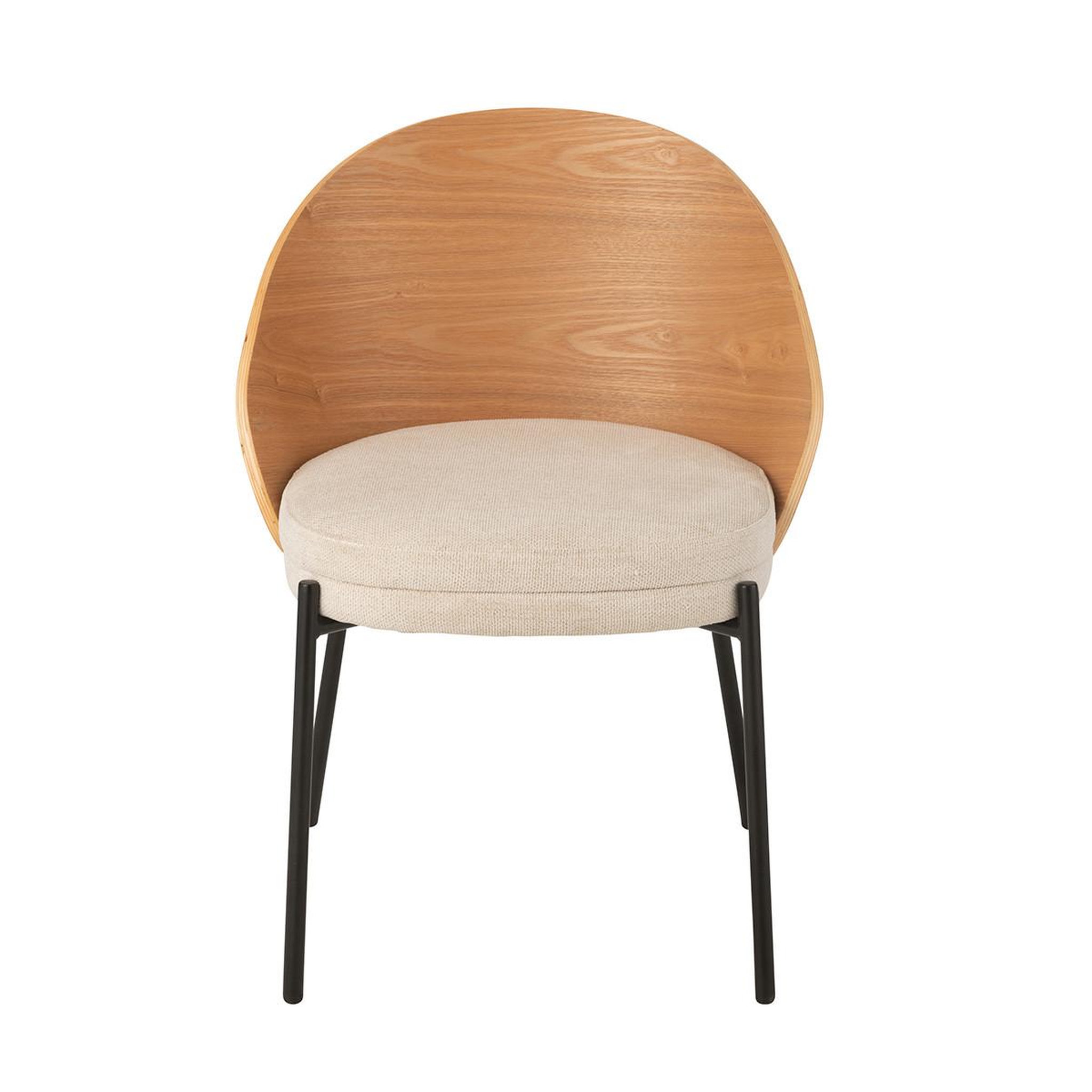 Voir la diapositive 2 : J-LINE Chaise design  lone  74cm naturel & beige