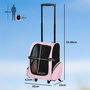 Voir la diapositive 3 : PAWHUT 2 en 1 trolley chariot sac a dos sac de transport a roulettes pour chien chat rose