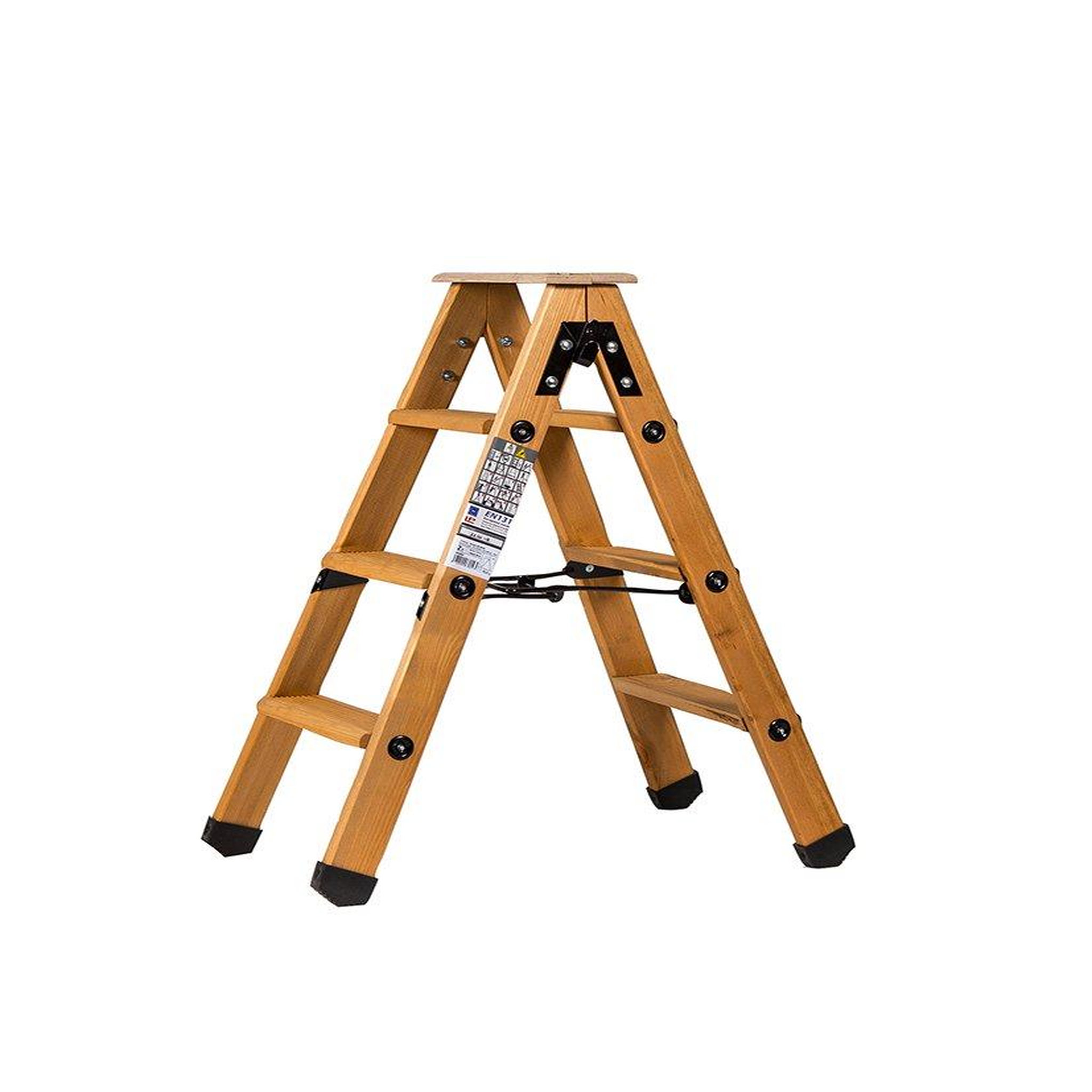 Centaure Escabeau double accès bois 2x3 marches + tablette - hauteur de travail 2,25m