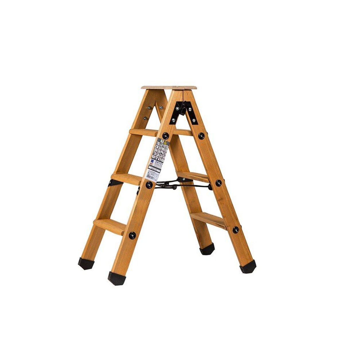 Centaure Escabeau double accès bois 2x3 marches + tablette - hauteur de travail 2,25m