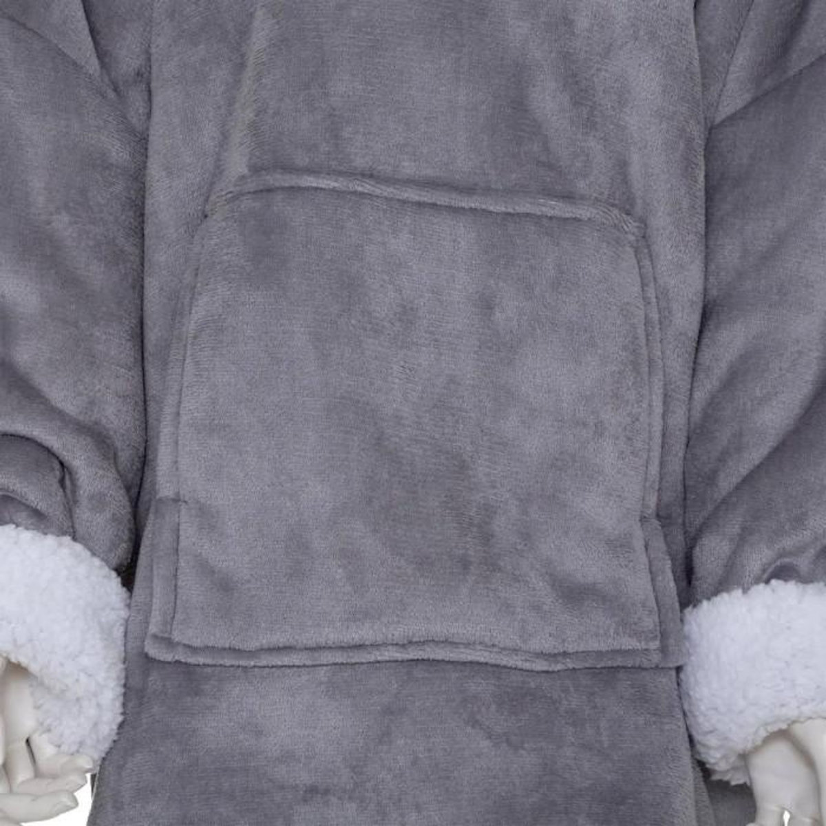 ATMOSPHERA Plaid Sweat Manche  Flan  80x115cm Gris Galet