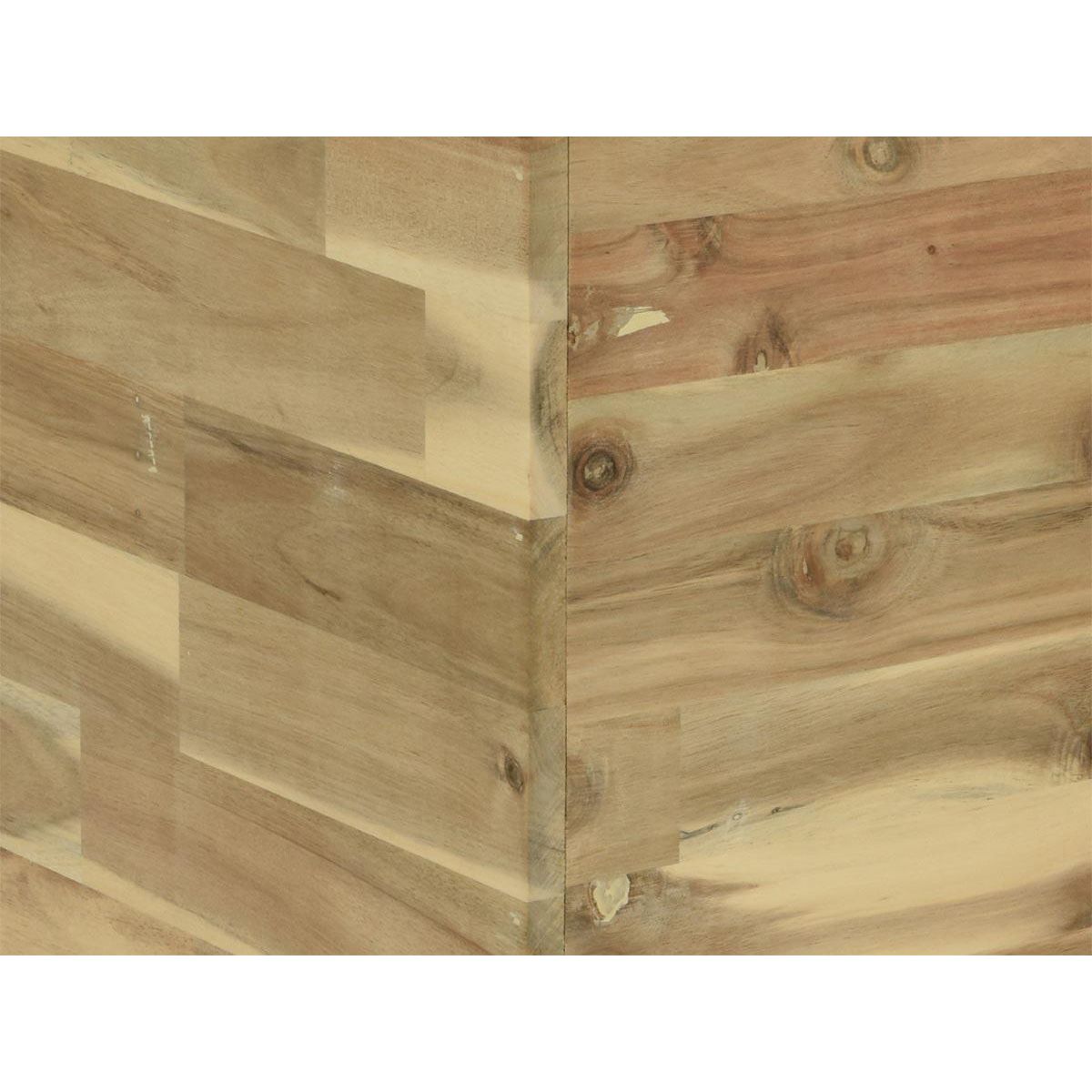 JARDIDECO Lot de deux cache-pots carrés en bois d'acacia - Jardideco