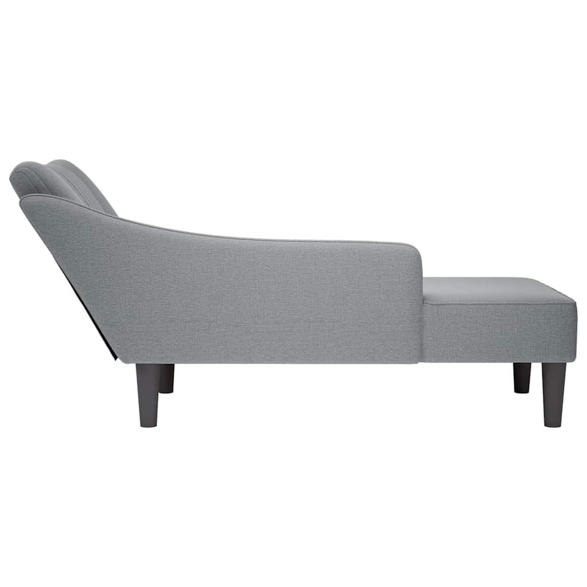Voir la diapositive 5 : VIDAXL Fauteuil long avec accoudoir droit gris clair tissu