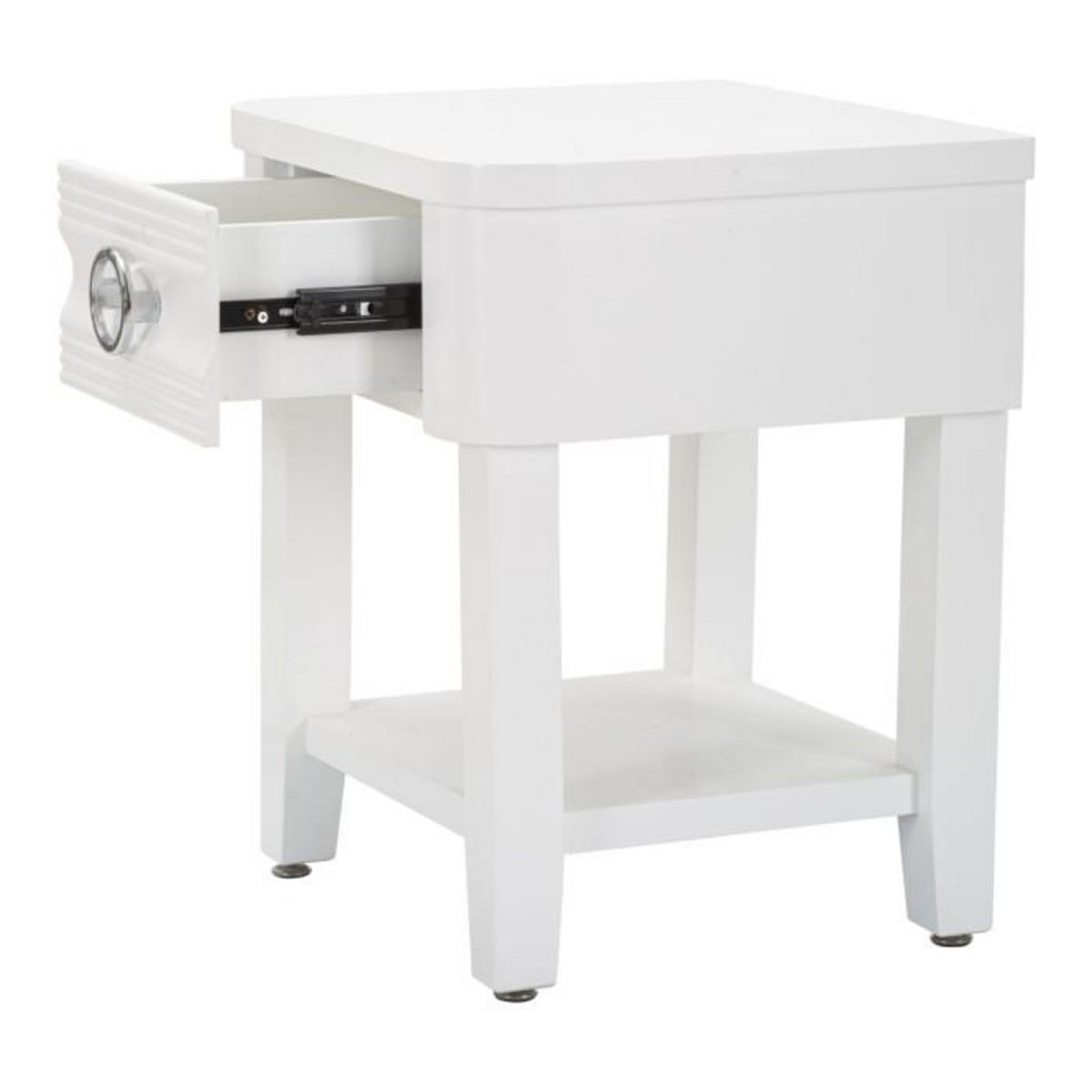 Paris Prix Table de Chevet en Bois  Shine  54cm Blanc