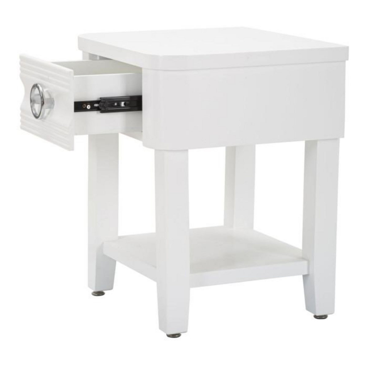 Paris Prix Table de Chevet en Bois  Shine  54cm Blanc