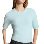 MORGAN Pull Manches Courtes Turquoise Femme Morgan MTOM. Coloris disponibles : Bleu