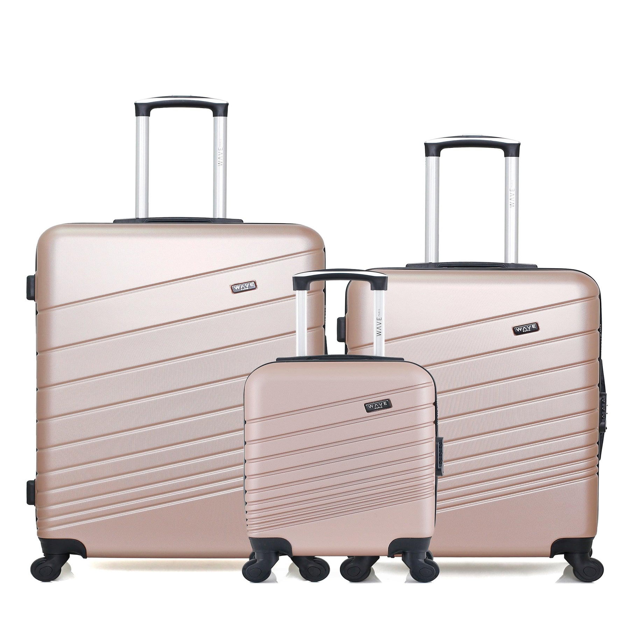 WAVE PARIS Lot de 3 - valises grand format, weekend et cabine xxs tigre