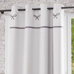 SOLEIL D'OCRE Rideau à oeillets brodé en coton 135x250 cm EMILIE, par Soleil d'ocre. Coloris disponibles : Blanc