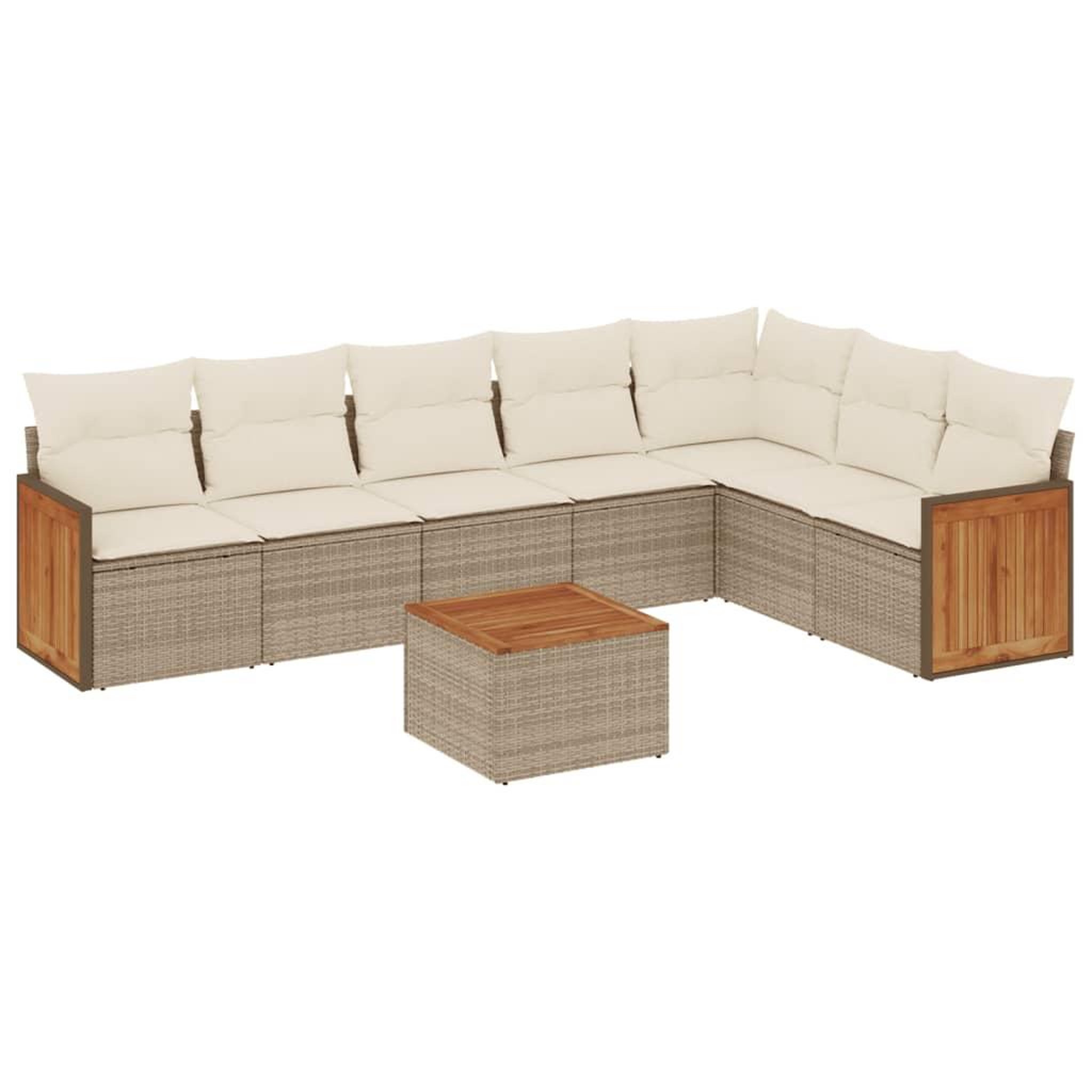 Voir la diapositive 2 : VIDAXL Salon de jardin avec coussins 8 pcs beige resine tressee