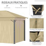 Voir la diapositive 5 : OUTSUNNY Tonnelle barnum de jardin rectangulaire 4 x 3 m avec parois latérales - porte zippée - beige