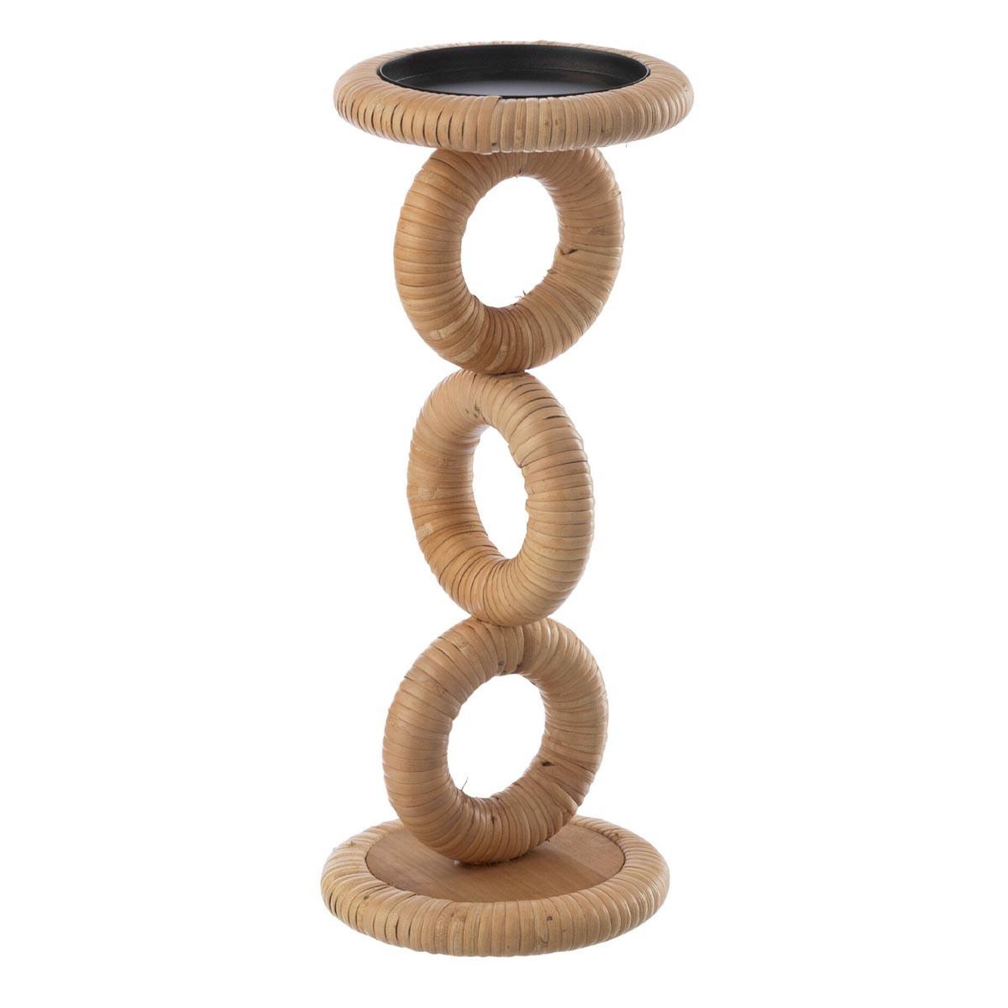 J-LINE Bougeoir en rotin  ring  36cm naturel