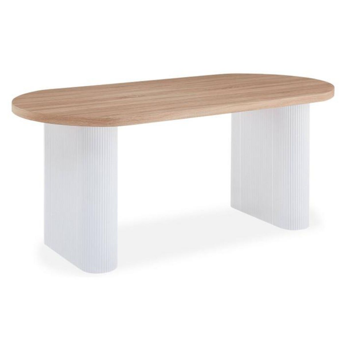 Paris Prix Table à Manger Ovale  Henry  180cm Naturel & Blanc