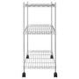 Voir la diapositive 4 : VIDAXL Etagere de rangement 3 niveaux et roues 60x35x81cm chrome 150kg