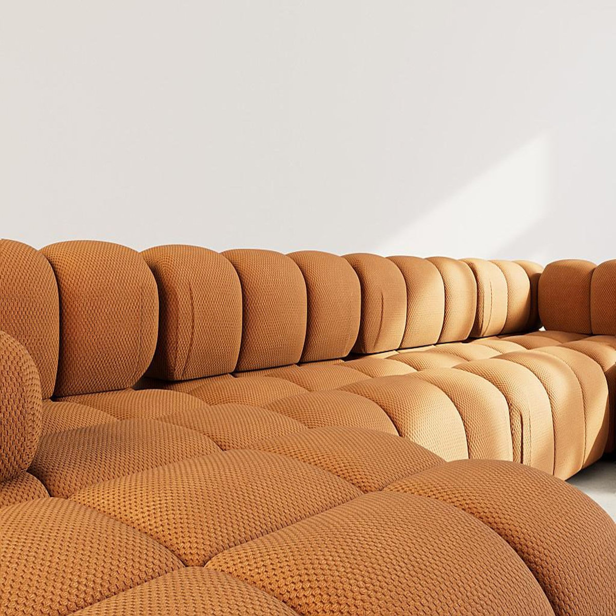 LISA DESIGN Ruby - canapé panoramique modulable d'angle droit 7 places en velours texturé