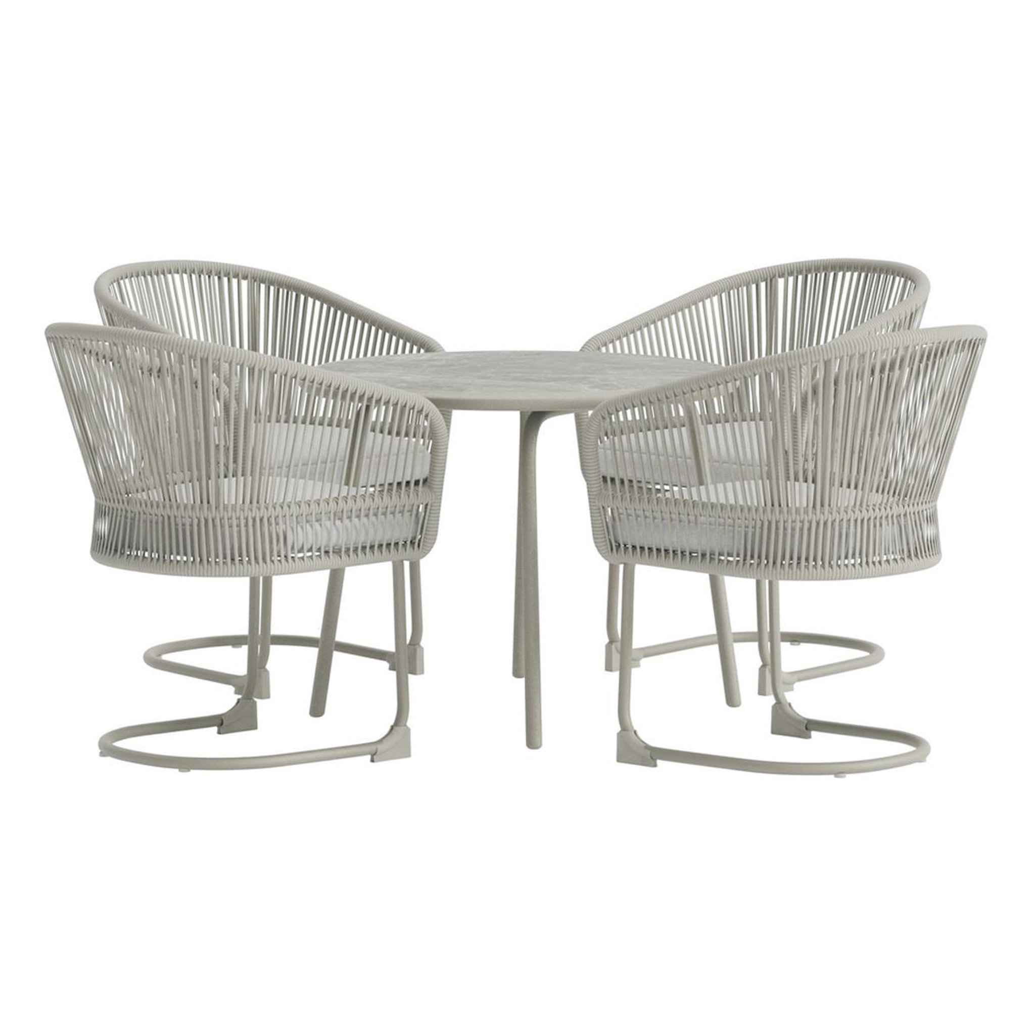 Paris Prix Ensemble Table de Jardin & 4 Chaises  Tilos  90cm Gris
