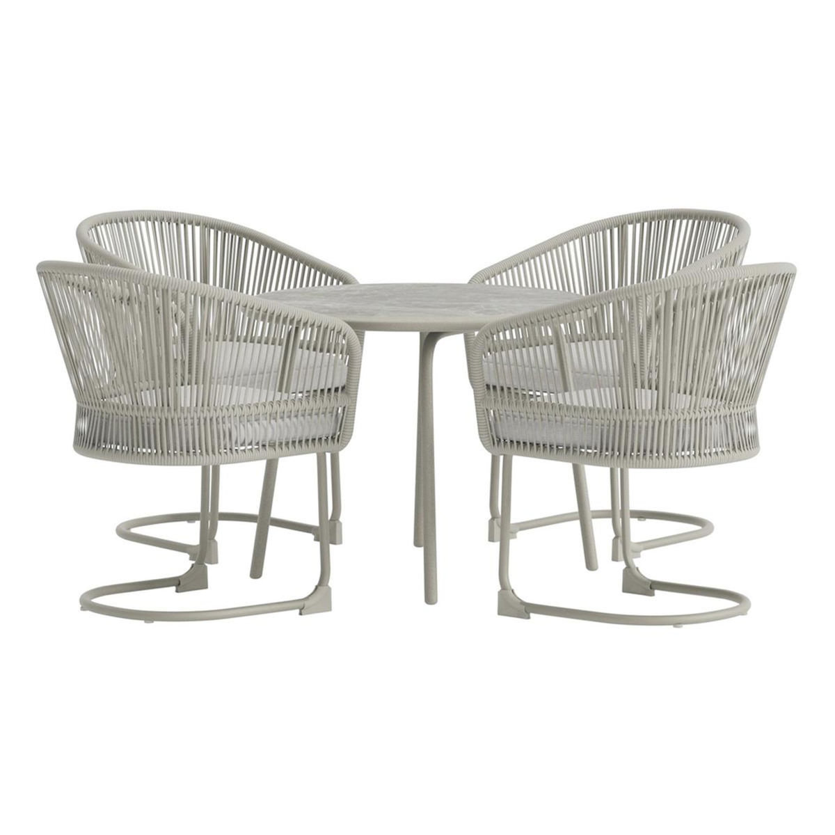 Paris Prix Ensemble Table de Jardin & 4 Chaises  Tilos  90cm Gris