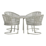 Paris Prix Ensemble Table de Jardin & 4 Chaises  Tilos  90cm Gris
