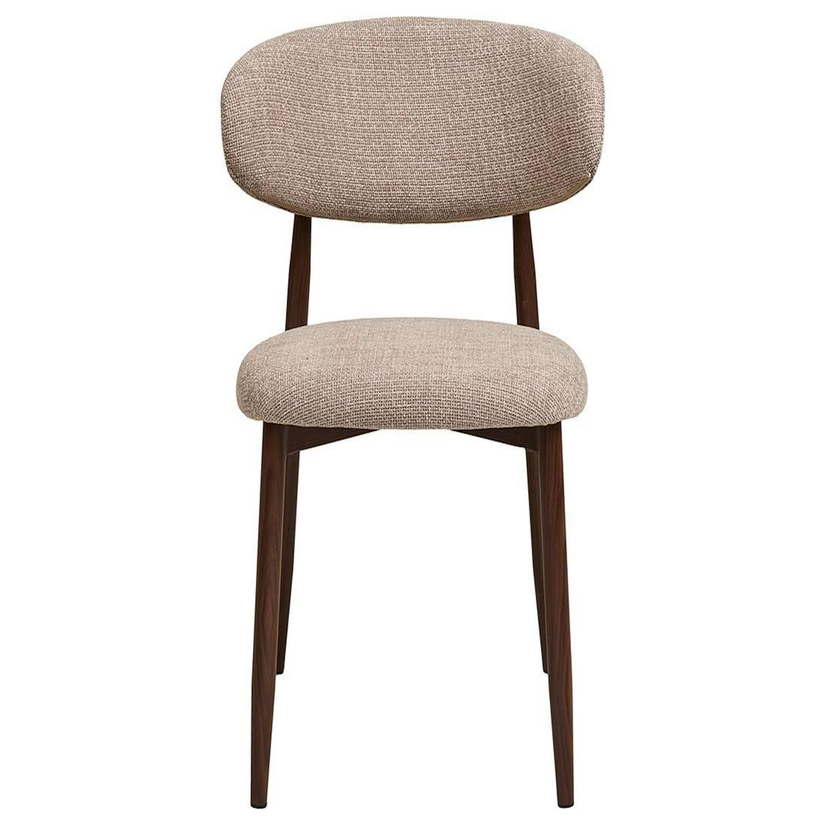 LISA DESIGN Eddie - lot de 2 chaises en tissu texturé - pieds en acier effet bois