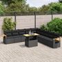 Voir la diapositive 1 : VIDAXL Salon de jardin 11 pcs avec coussins noir resine tressee